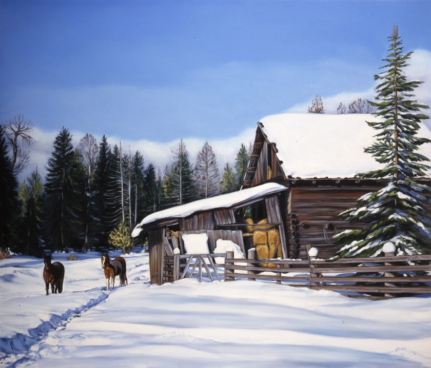 This Painting Was Based on a Canadian Calendar, But I Was Also Thinking of My Friend David's Farm